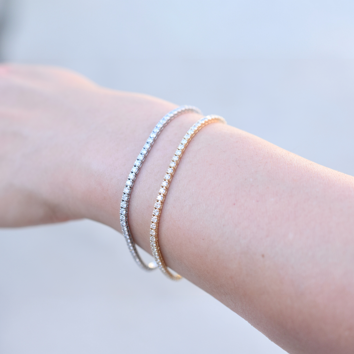 2-2.5ct. Lab-Grown Diamond Tennis Bracelet | 2.00mm | 14K Solid Gold with E-F VS+ Diamonds