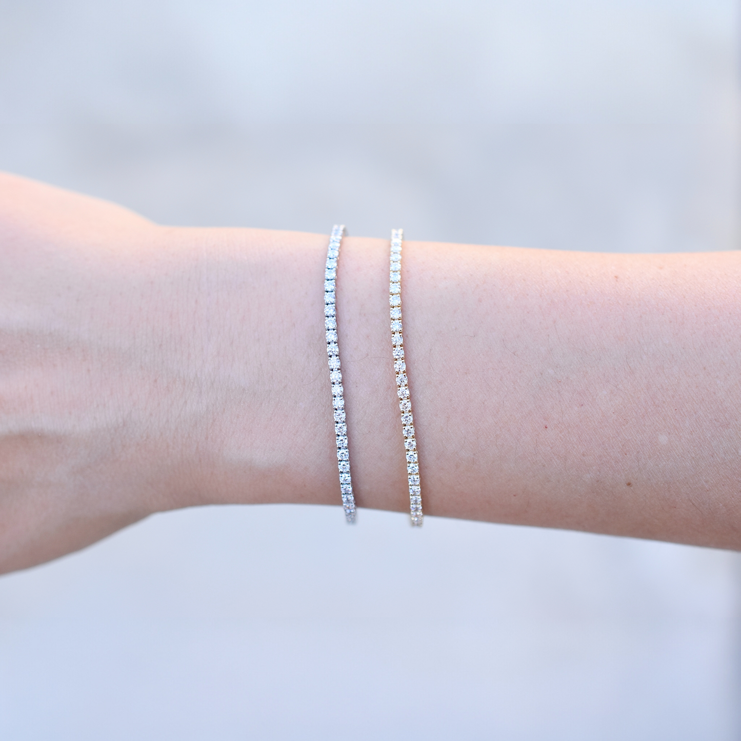 2-2.5ct. Lab-Grown Diamond Tennis Bracelet | 2.00mm | 14K Solid Gold with E-F VS+ Diamonds