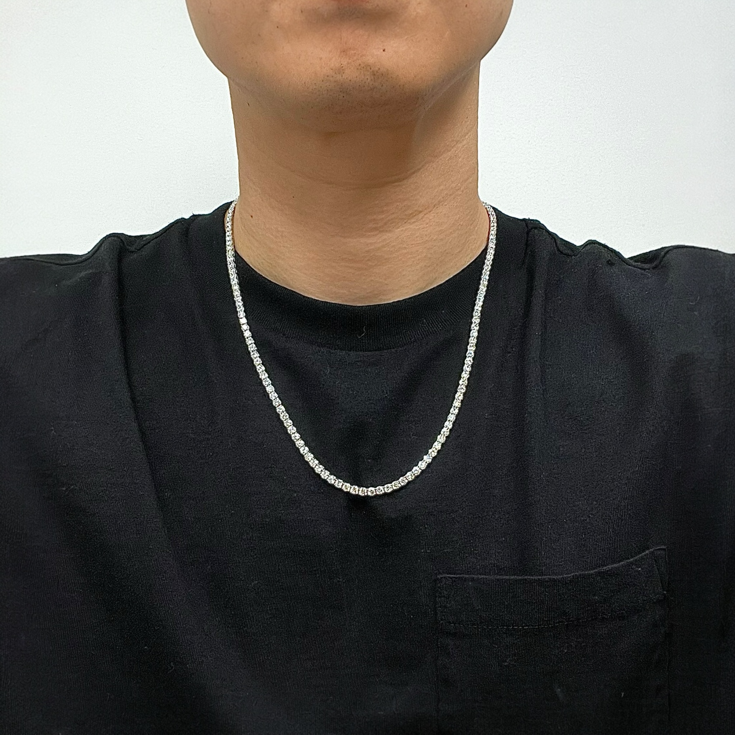 14-24ct. Lab-Grown Diamond Tennis Necklace | 3.35mm | 14K Solid Gold with E-F VS+ Diamonds